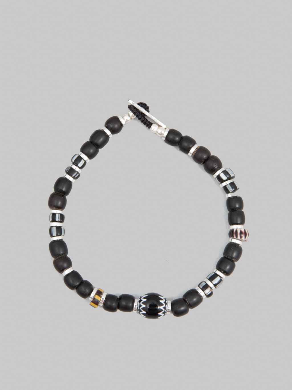 Mikia Trade Beads Bracelet Black Chevron