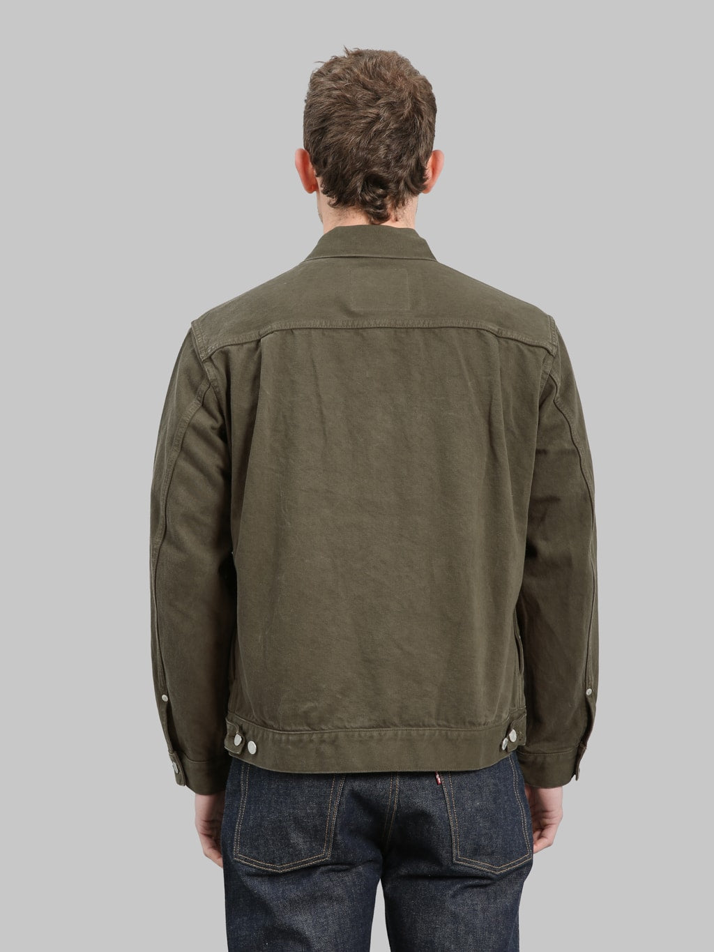 Momotaro Jeans MMGJ6004 #002 Moss Type II Denim Jacket Khaki