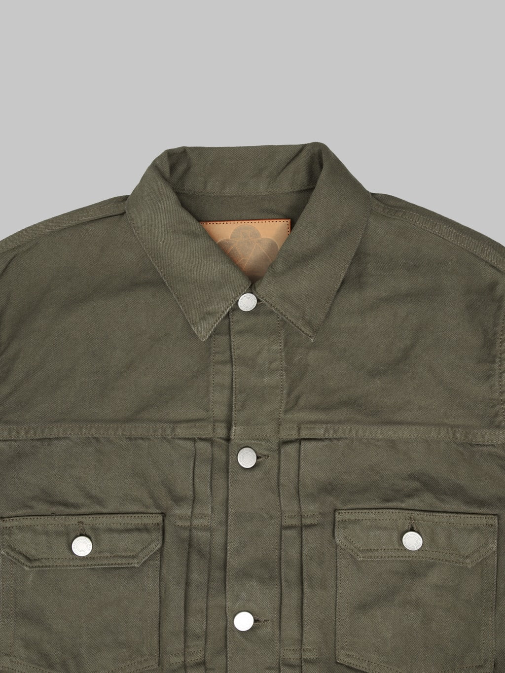 Momotaro Jeans MMGJ6004 #002 Moss Type II Denim Jacket Khaki