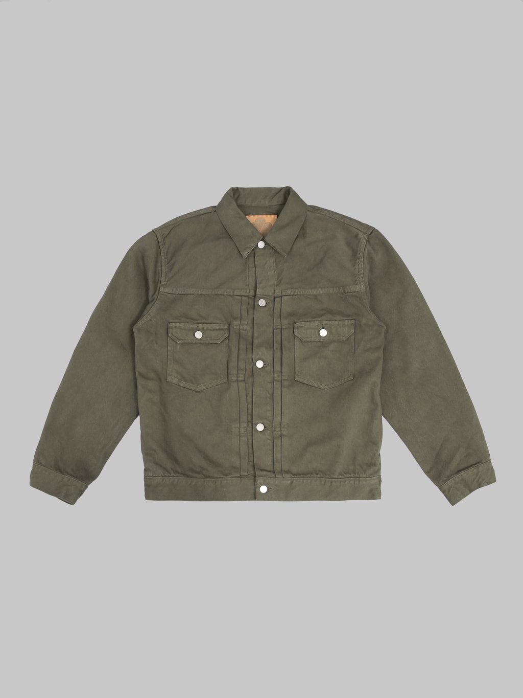 Momotaro Jeans MMGJ6004 #002 Moss Type II Denim Jacket Khaki
