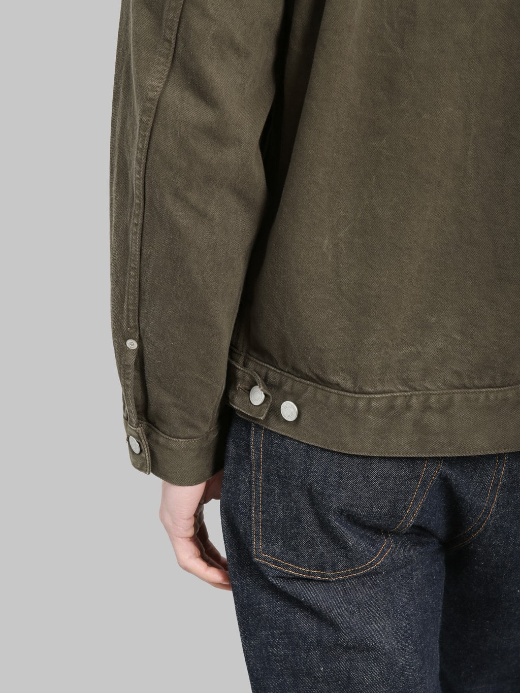 Momotaro Jeans MMGJ6004 #002 Moss Type II Denim Jacket Khaki