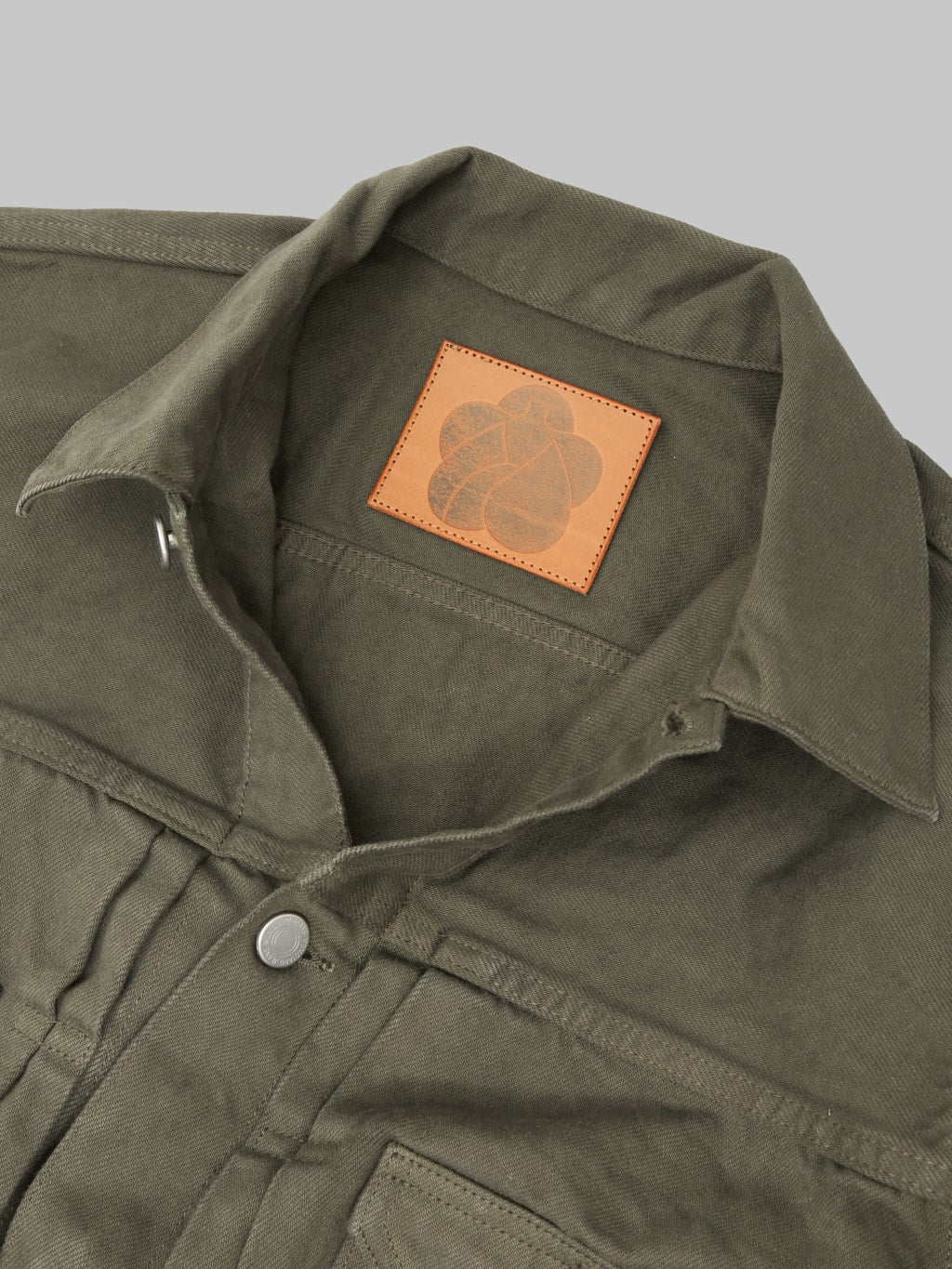 Momotaro Jeans MMGJ6004 #002 Moss Type II Denim Jacket Khaki