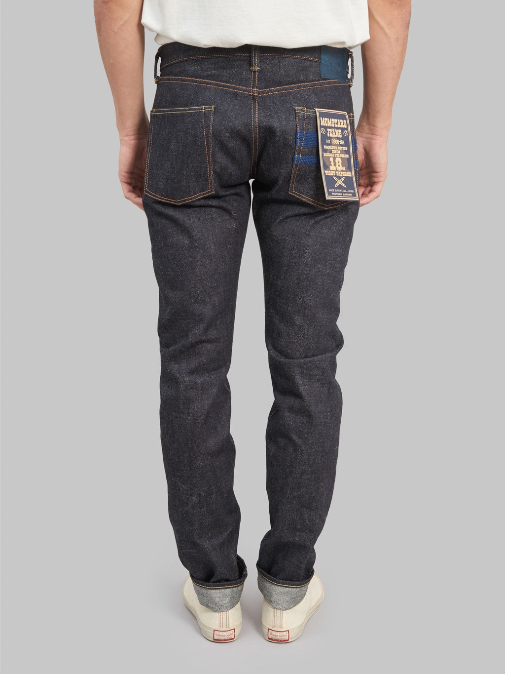 Momotaro 0306 SA 18oz Tight Tapered Sashiko GTB back fit