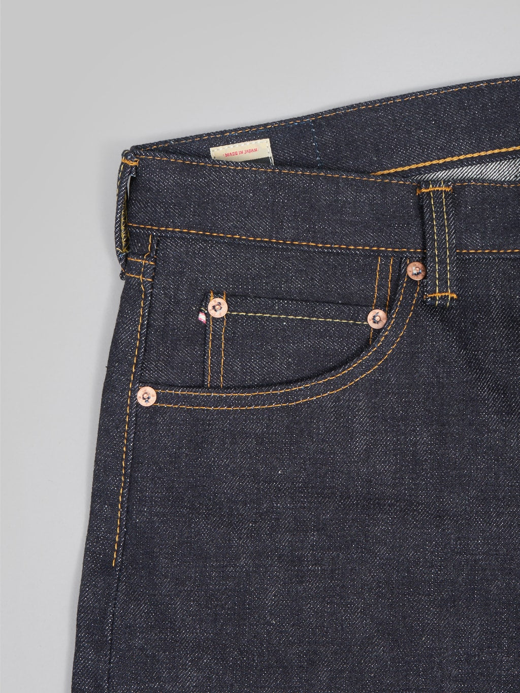 Momotaro 0306 SA 18oz Tight Tapered Sashiko GTB coin pocket