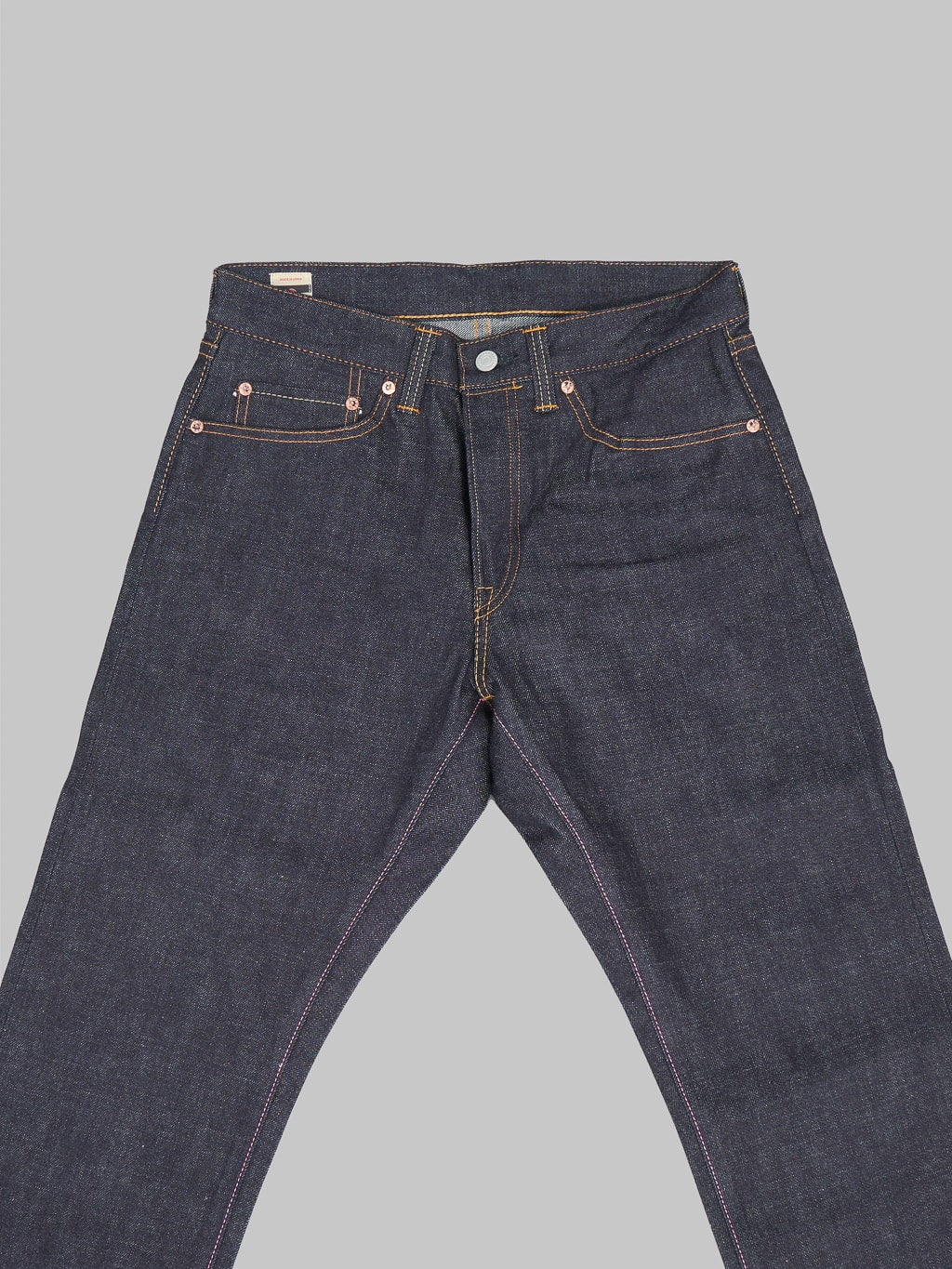 momotaro 0605 13 indigo jeans natural tapered 13oz waist