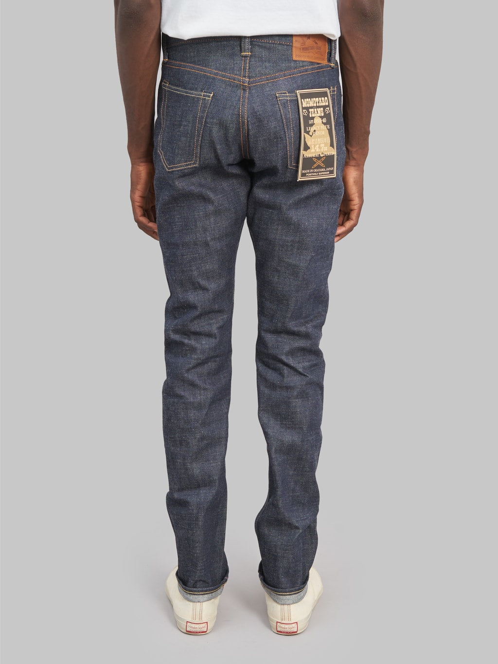 momotaro 0605 40 legacy blue natural tapered jeans back fit