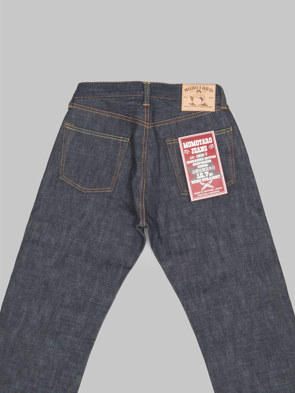 momotaro 0906 v classic straight jeans back details