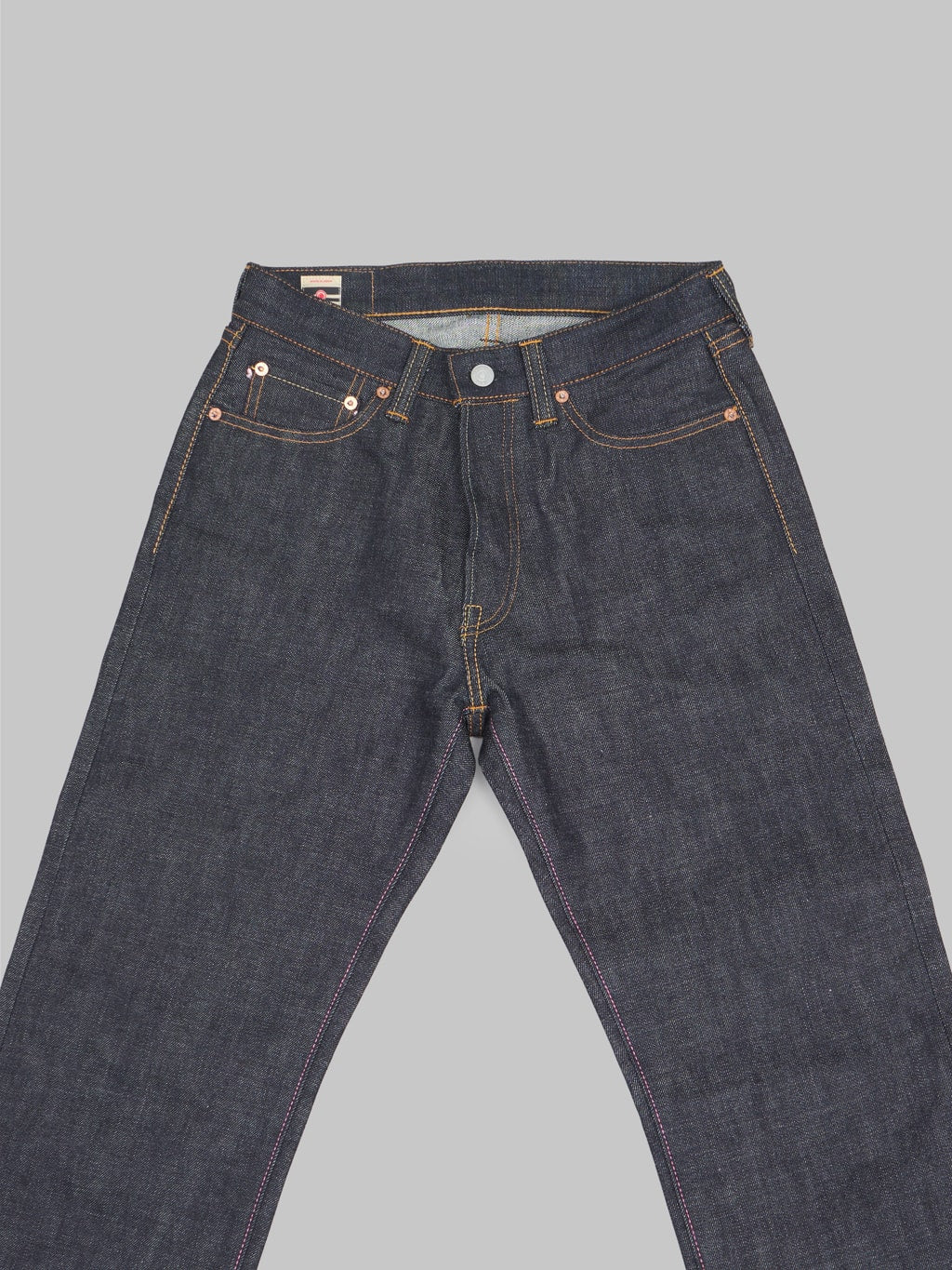 momotaro 0906 v classic straight jeans front details