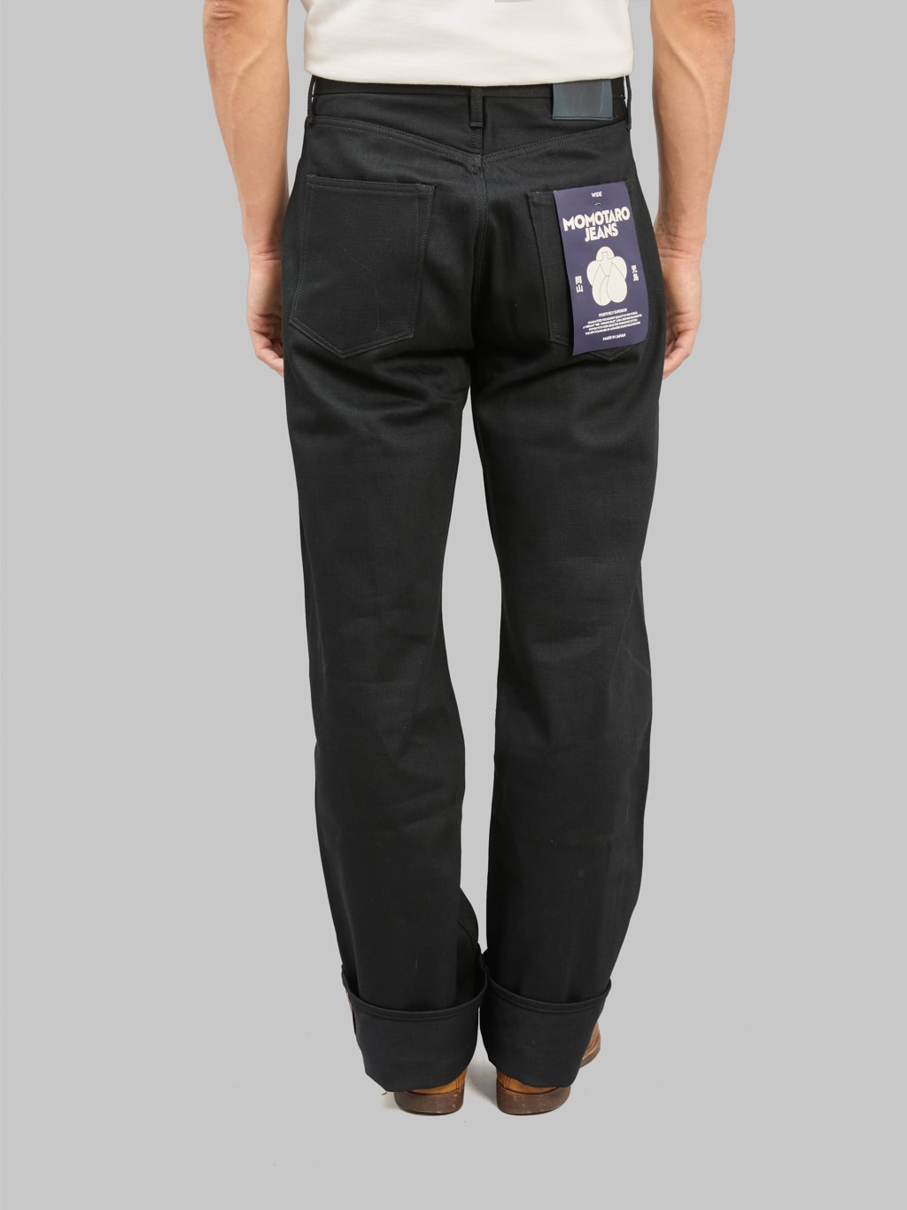 Momotaro MMJZ1400 Standard Wide Jeans Black back fit