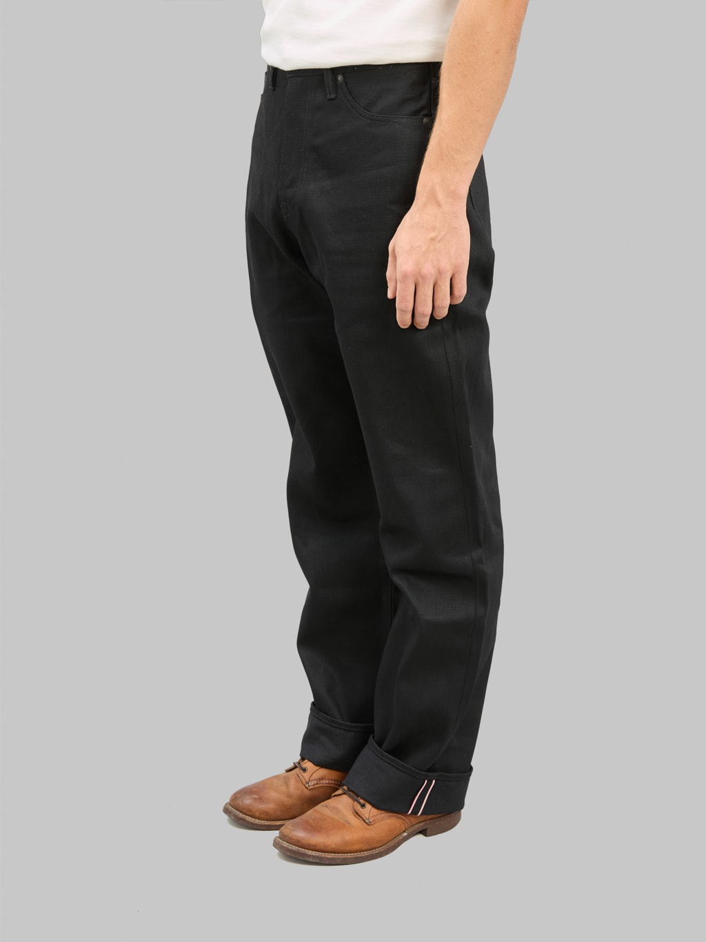 Momotaro MMJZ1400 Standard Wide Jeans Black side fit