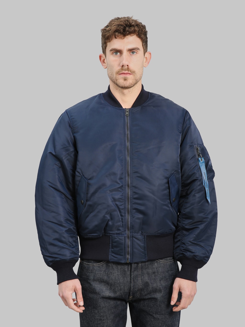 Momotaro Jeans MMOT6311 Embroidery MA-1 Jacket Navy