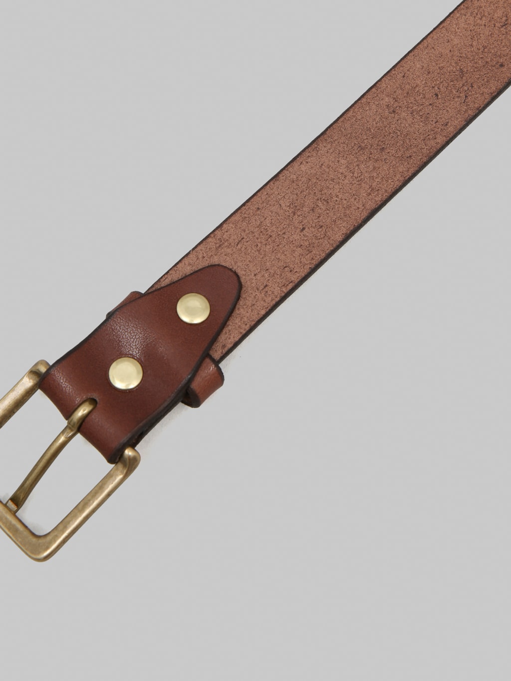 Momotaro Jeans MMGD1001 Gold Buckle Benz Leather Belt Brown