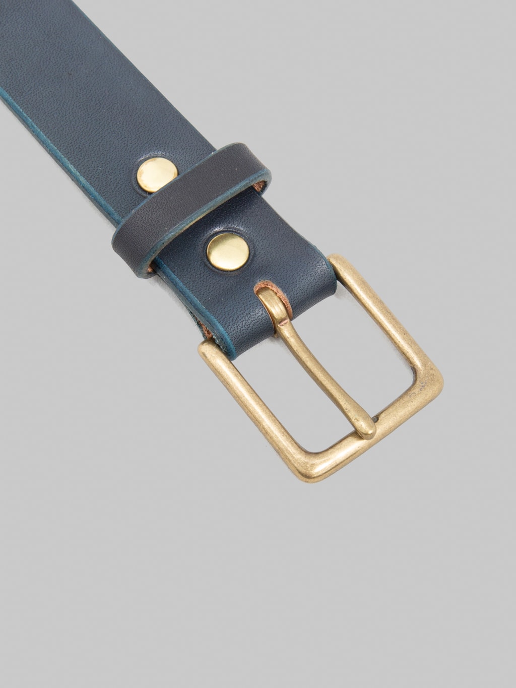 Momotaro Jeans MMGD1003 Gold Buckle Benz Leather Belt Natural Indigo