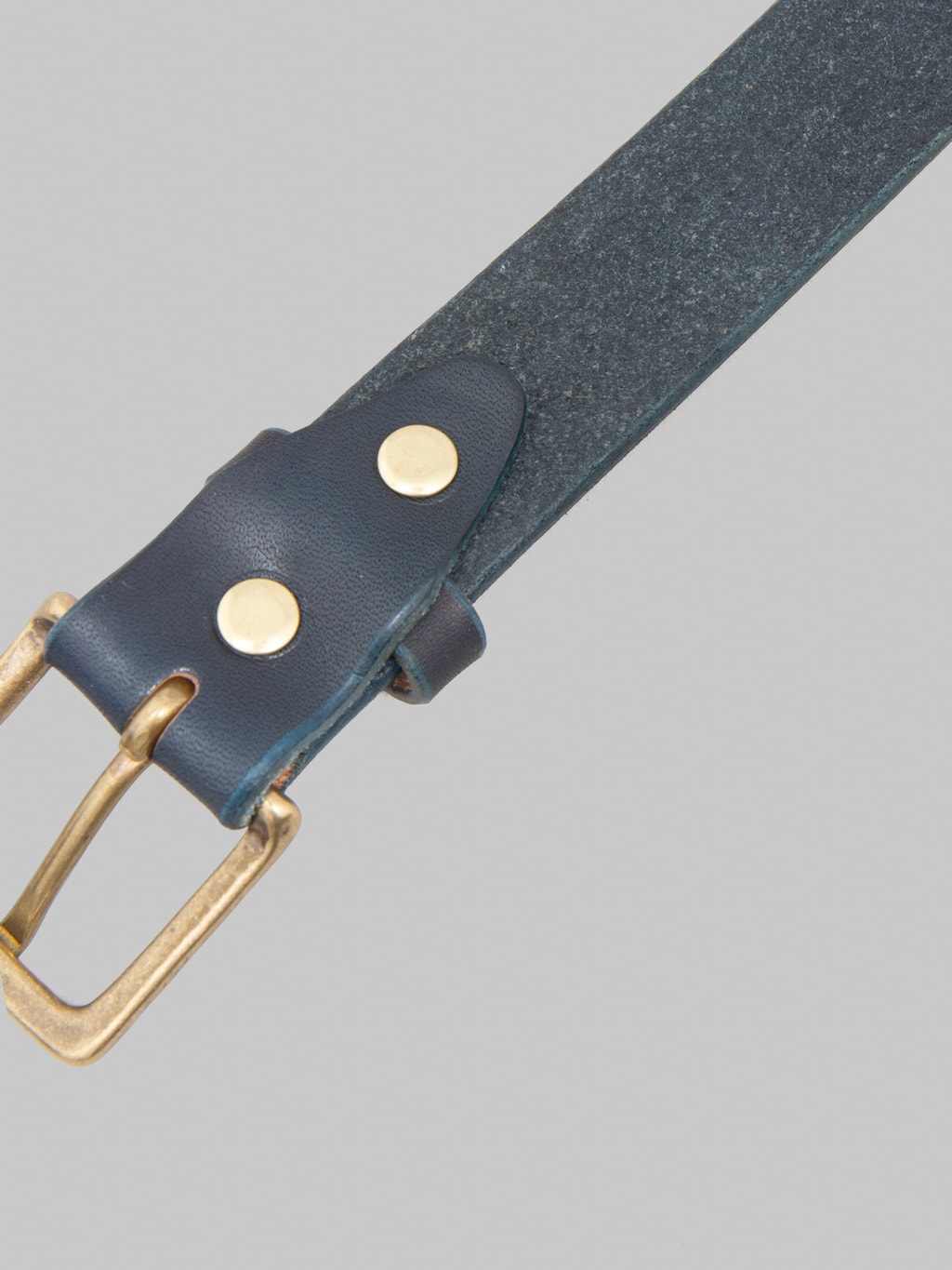 Momotaro Jeans MMGD1003 Gold Buckle Benz Leather Belt Natural Indigo