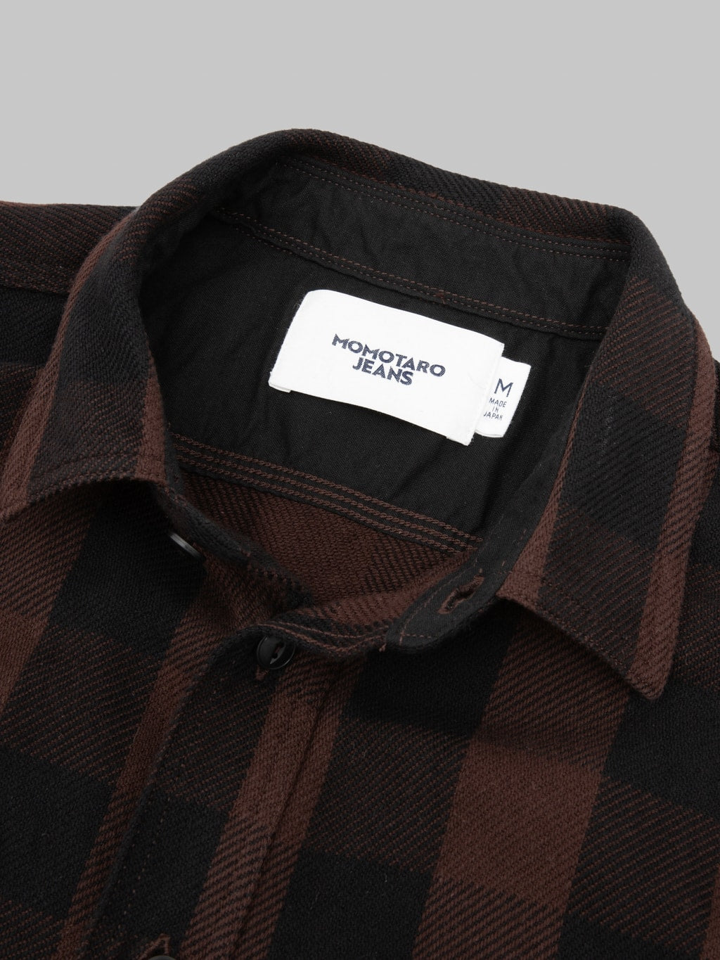 Momotaro MMLS6002 Block Check Shirt Brown