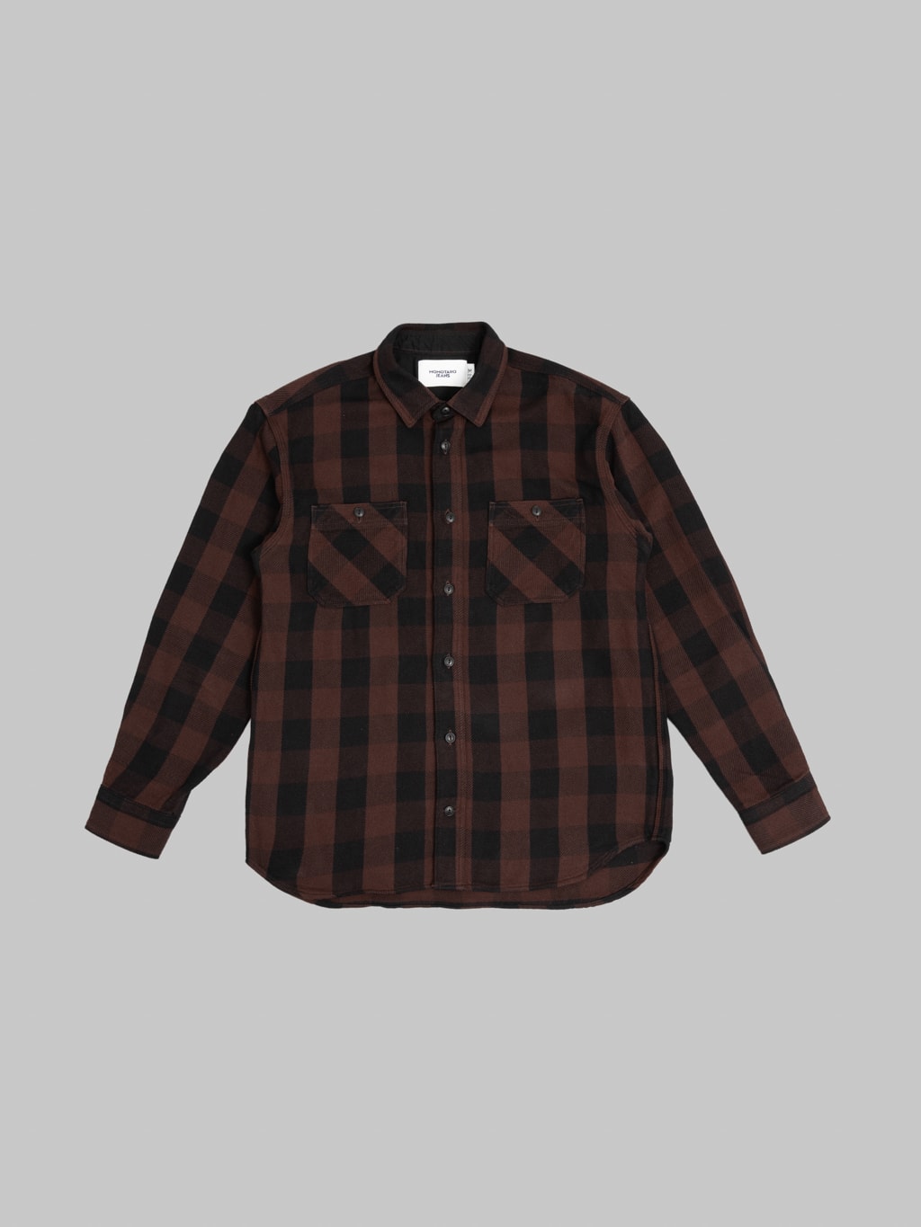Momotaro MMLS6002 Block Check Shirt Brown