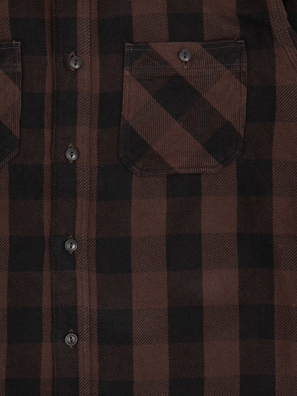 Momotaro MMLS6002 Block Check Shirt Brown