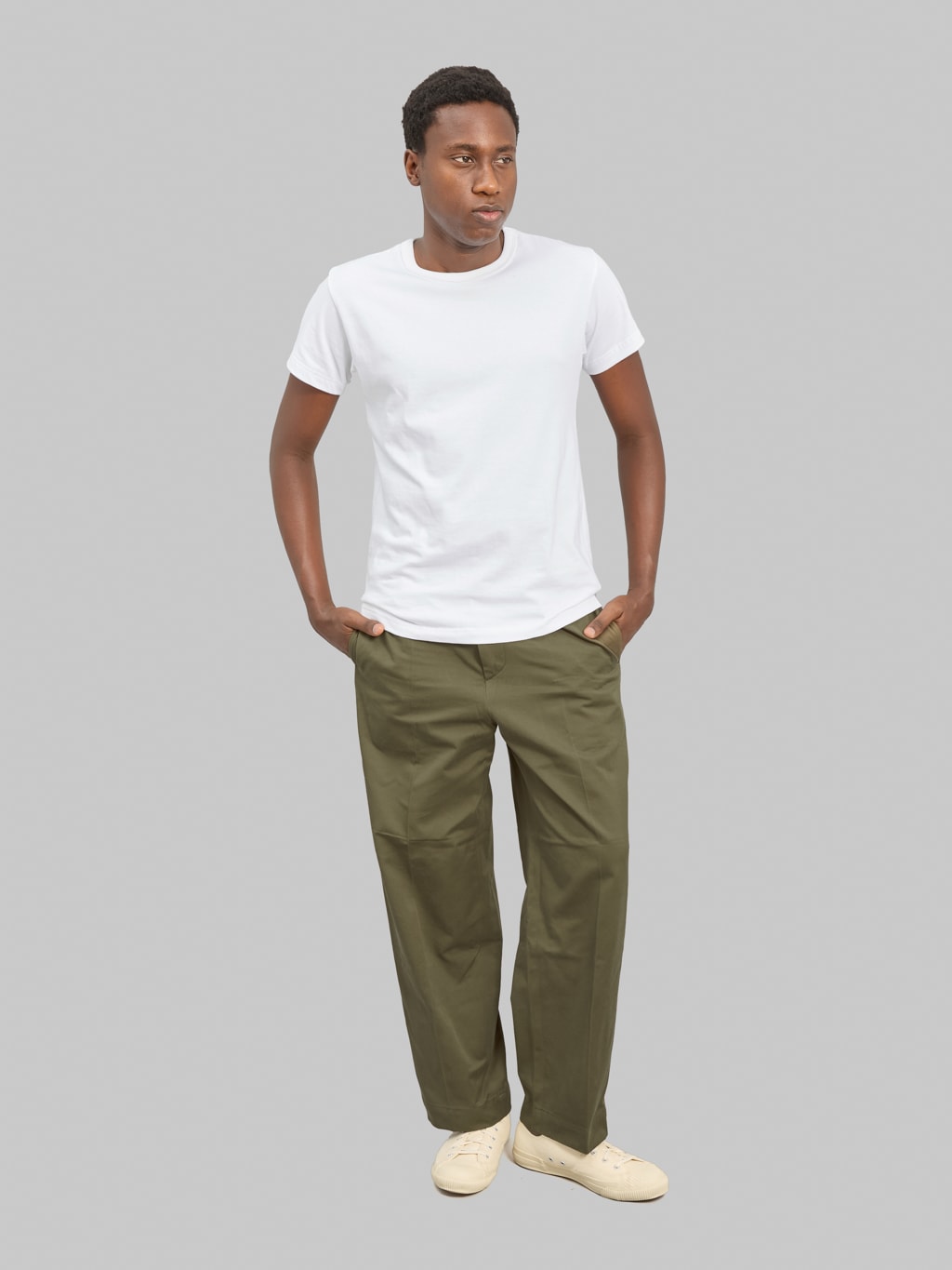 Momotaro Jeans MMPT6007 Westpoint Trousers Khaki