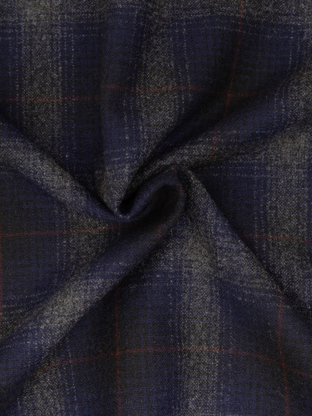 Momotaro Jeans MMLS6001 Wool Cashmere Ombre Check Shirt Navy  texture