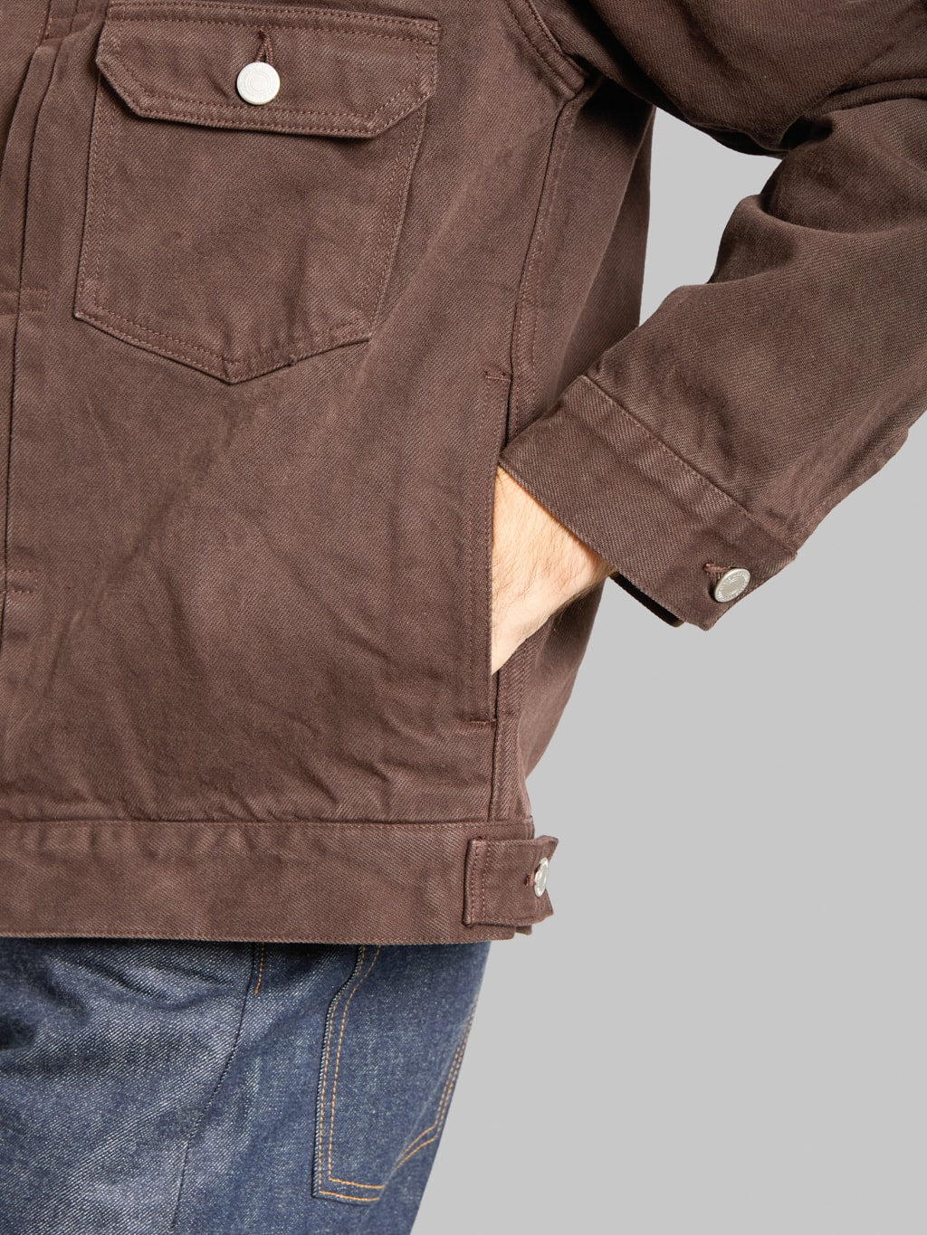 Momotaro MMGJ6000 15oz #002 "Onigurumi Dyed" Type II Jacket Brown