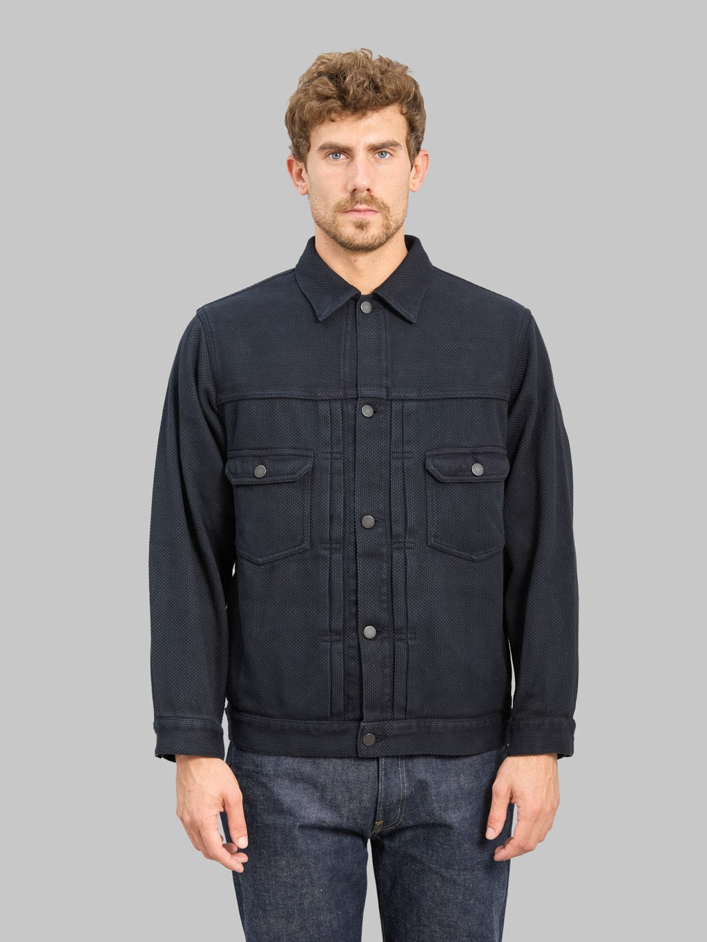 Momotaro Jeans MMGJ6005 #002 Type II Indigo Overdyed Sashiko Jacket