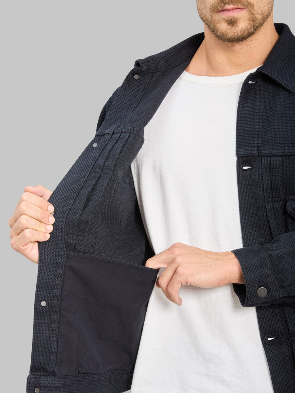 Momotaro Jeans MMGJ6005 #002 Type II Indigo Overdyed Sashiko Jacket