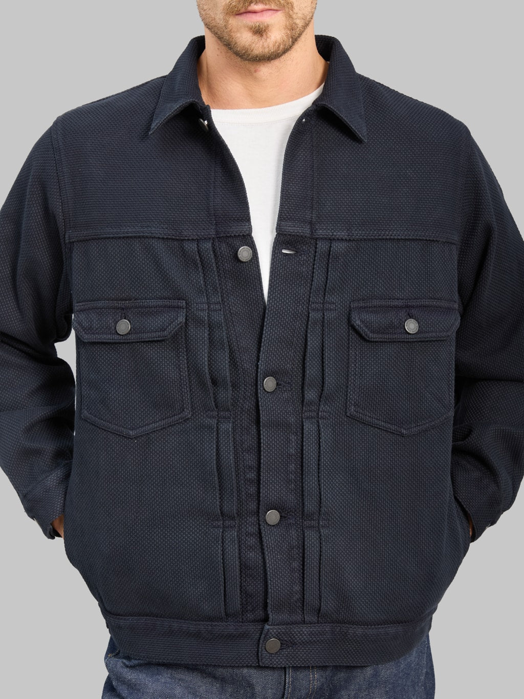 Momotaro Jeans MMGJ6005 #002 Type II Indigo Overdyed Sashiko Jacket