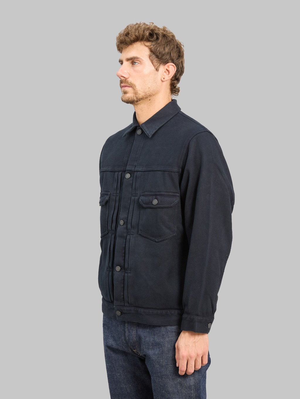 Momotaro Jeans MMGJ6005 #002 Type II Indigo Overdyed Sashiko Jacket