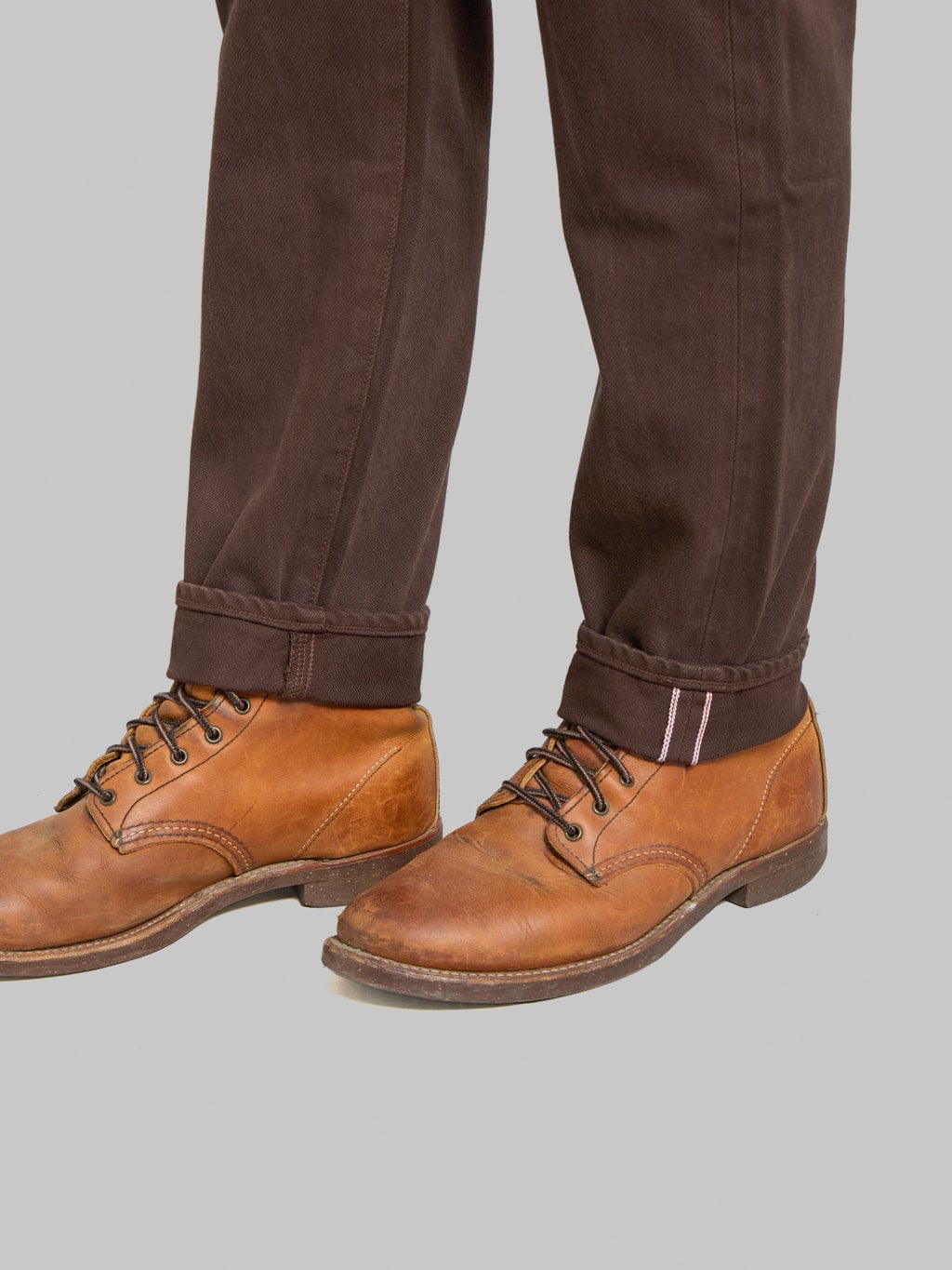 Momotaro MMJE6300 15oz #200 Tapered "Onigurumi Dyed" Jeans Brown