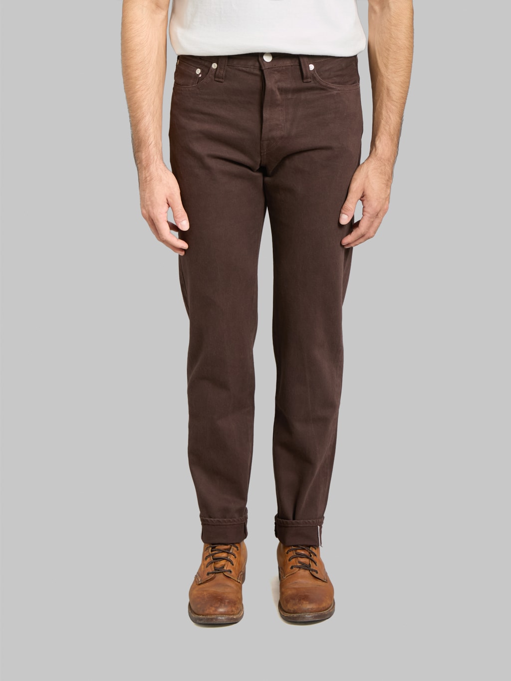 Momotaro MMJE6300 15oz #200 Tapered "Onigurumi Dyed" Jeans Brown