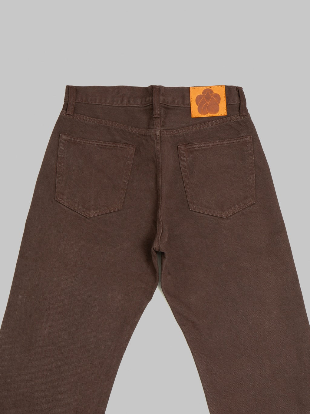 Momotaro MMJE6400 15oz 100 Straight Onigurumi Dyed Jeans Brown back details