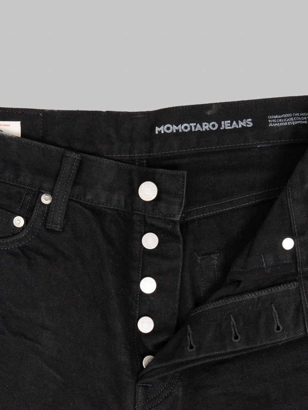 Momotaro MMJE6401 15oz #100 "Kyotomontsuki Dyed" Straight Black Jeans