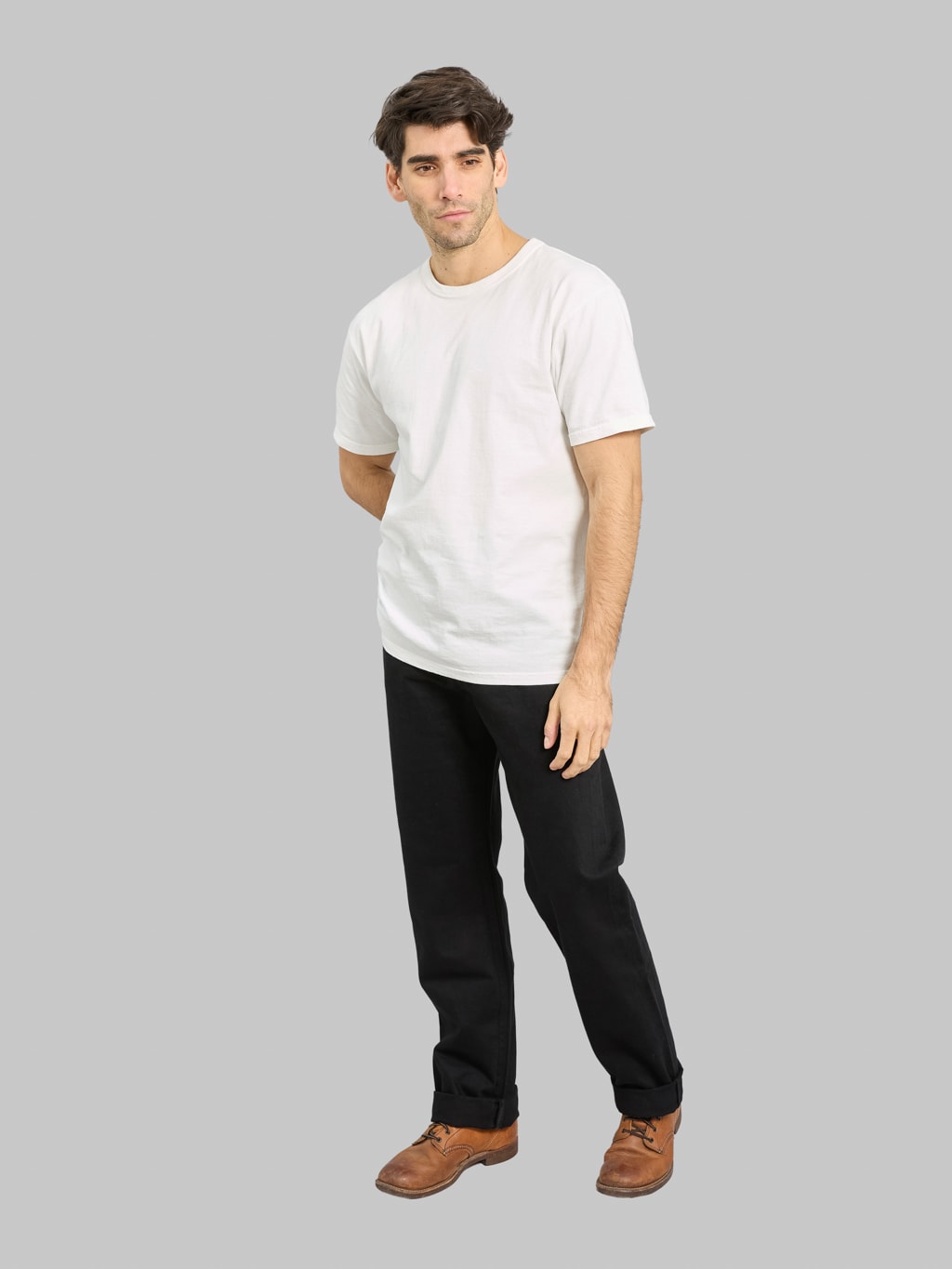 Momotaro MMJE6401 15oz #100 "Kyotomontsuki Dyed" Straight Black Jeans