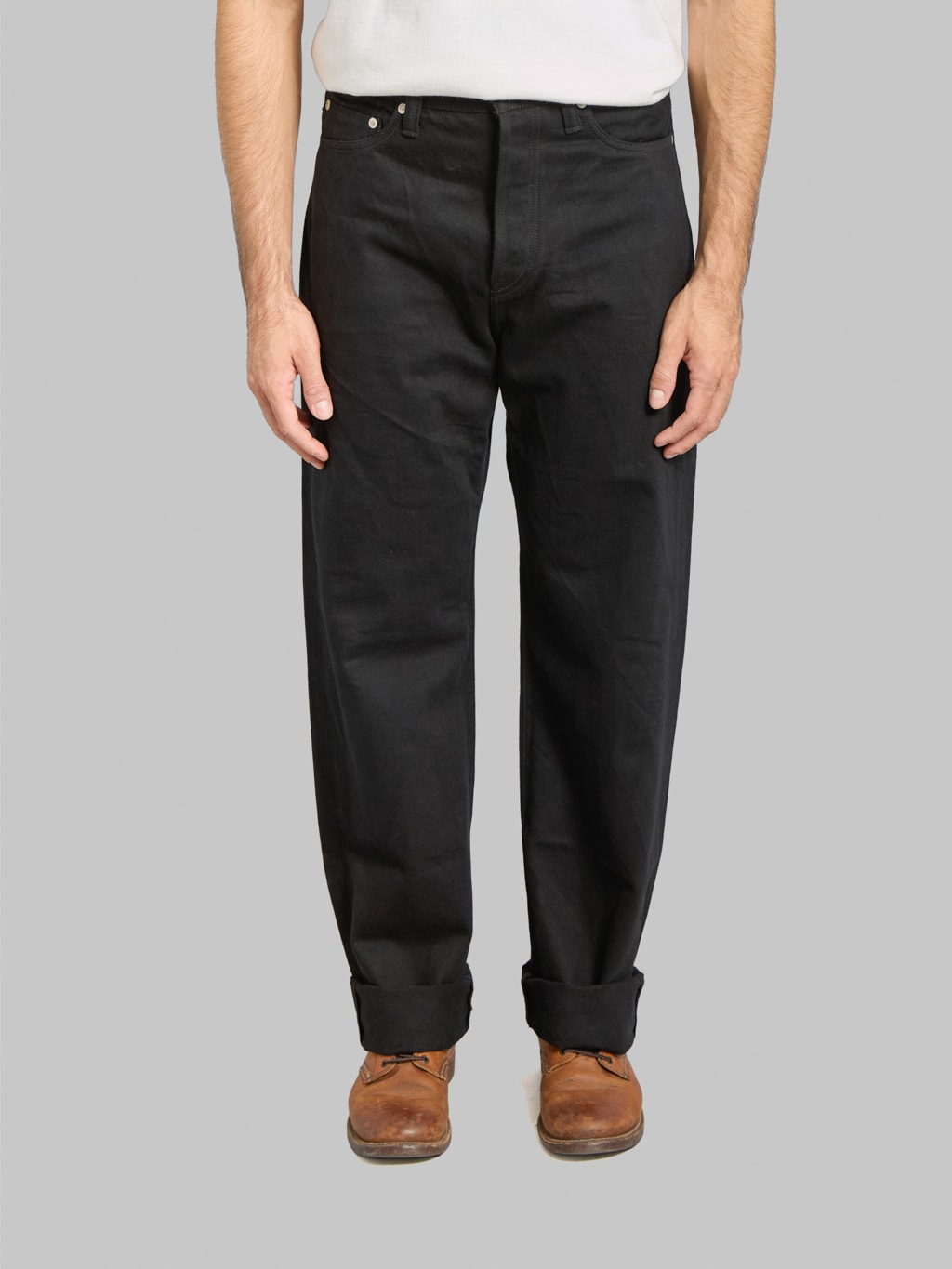 Momotaro MMJE6500 15oz #400 Wide "Kyotomontsuki Dyed" Jeans Black