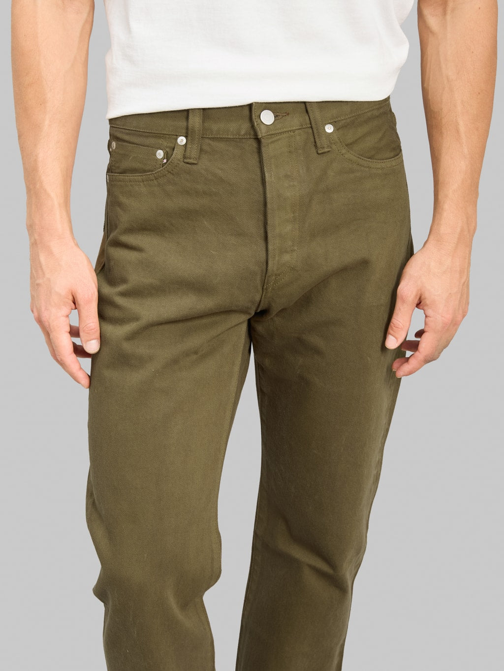 Momotaro Jeans MMJZ6403 #100 15oz "Botanical Moss Khaki Dye" Straight Jeans