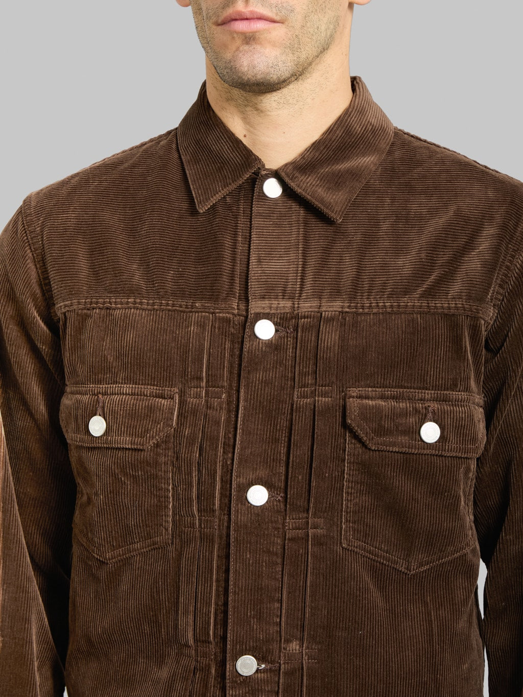 Momotaro MMOT6001 002 Corduroy Jacket Brown chest