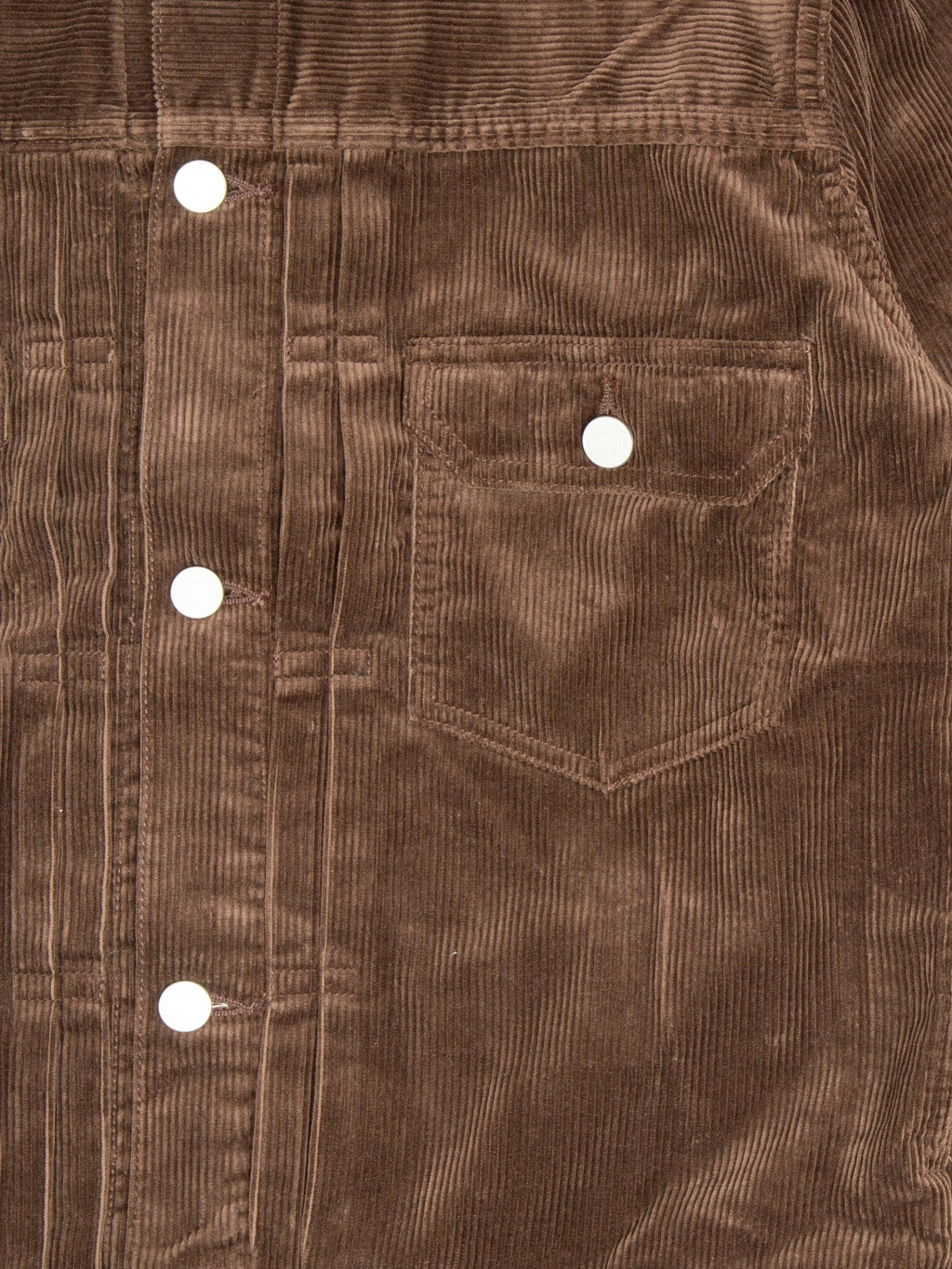 Momotaro MMOT6001 002 Corduroy Jacket Brown pocket details