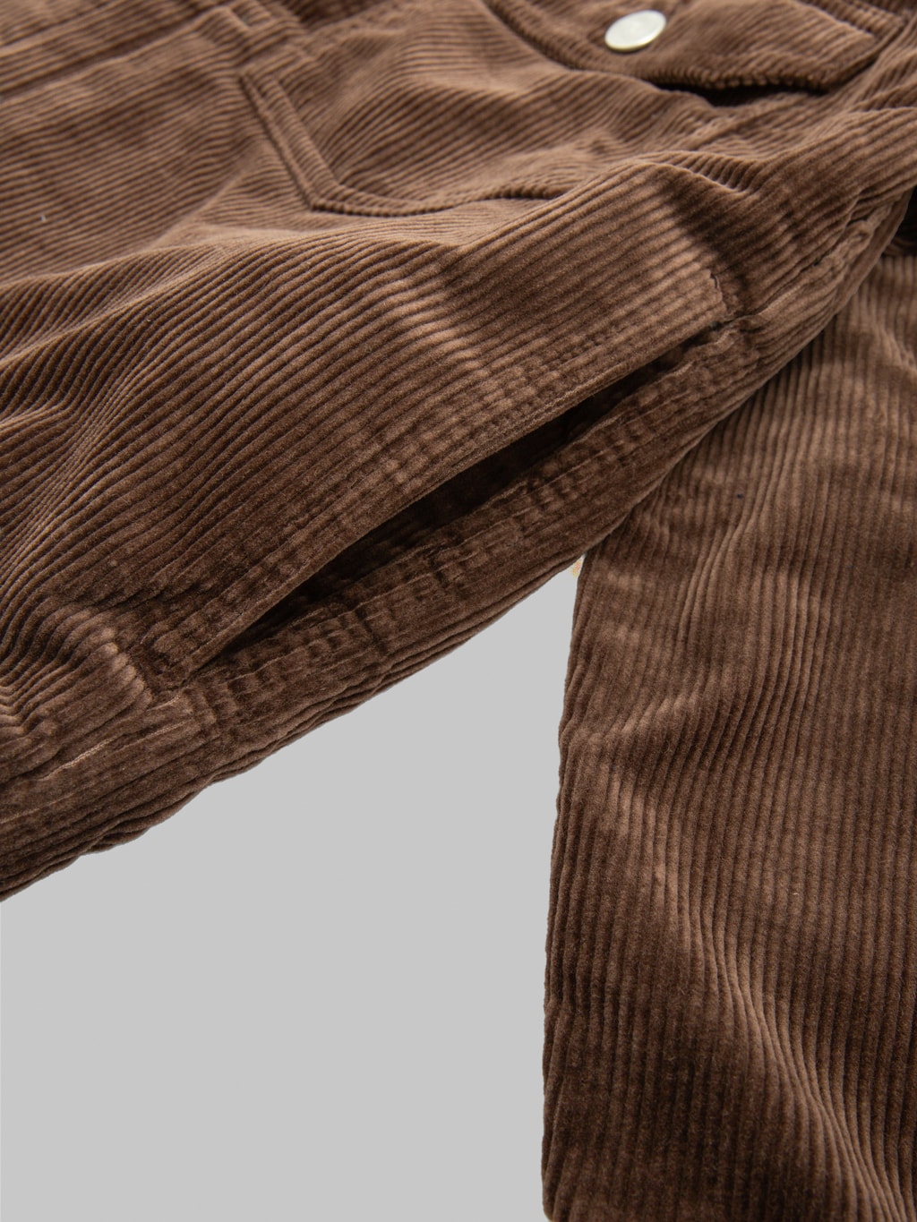 Momotaro MMOT6001 002 Corduroy Jacket Brown side pocket