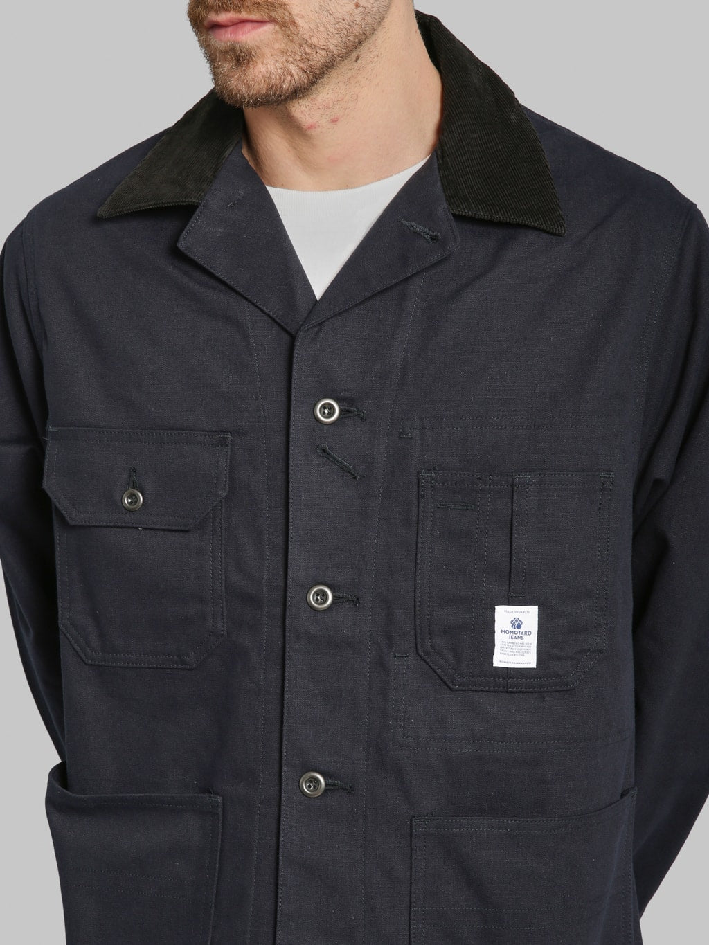 Momotaro MMOT6312 Duck Coverall Navy front details