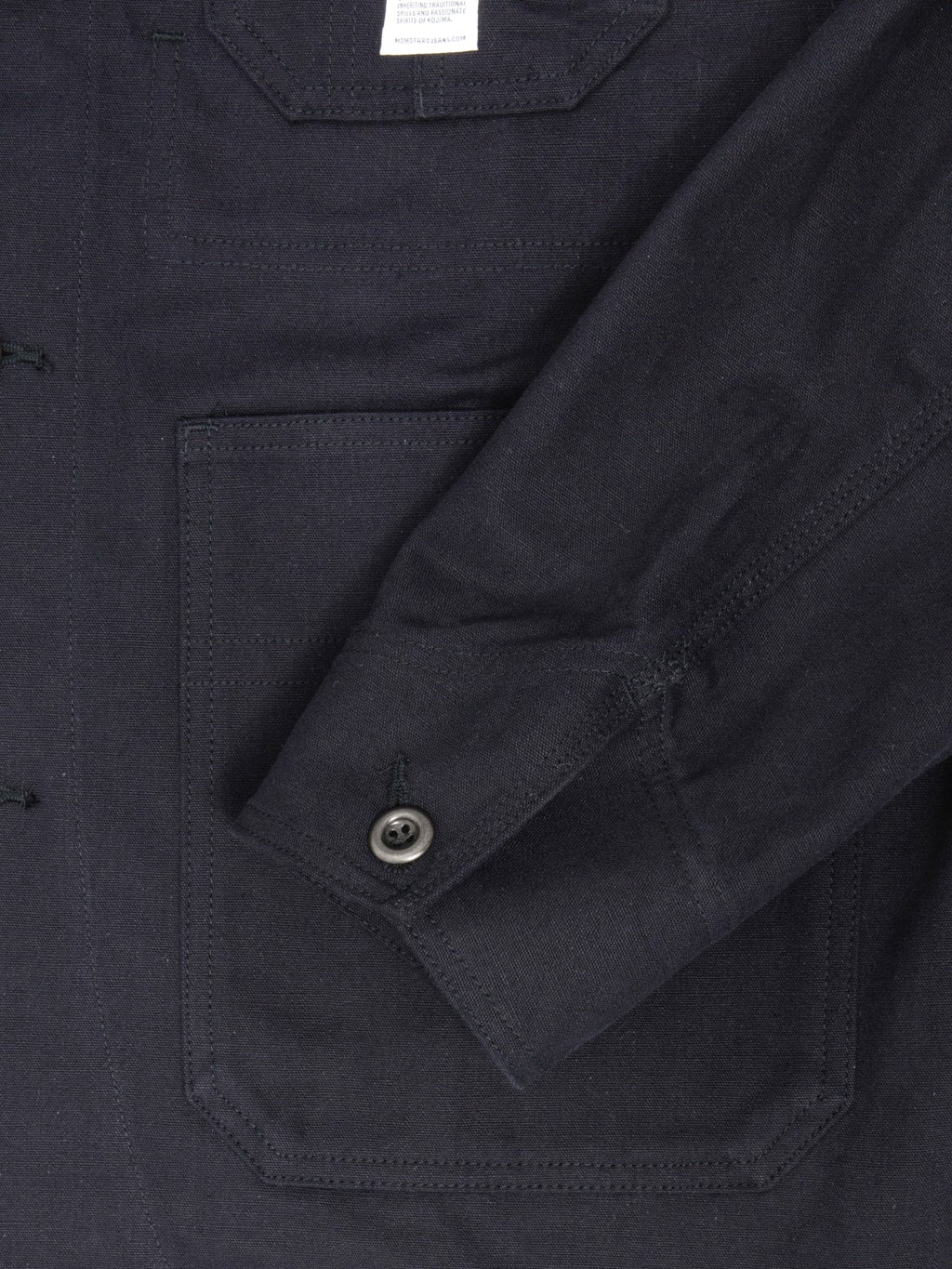 Momotaro MMOT6312 Duck Coverall Navy cuff closeup