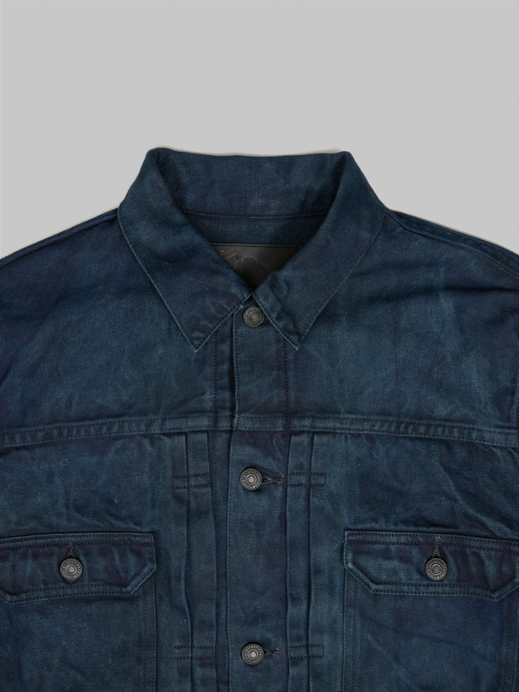 momotaro mxgj10024a mud natural indigo dyed type 2 selvedge denim jacket chest