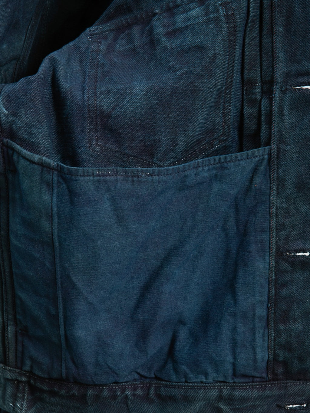 momotaro mud natural indigo dyed type 2 selvedge denim jacket interior pocket