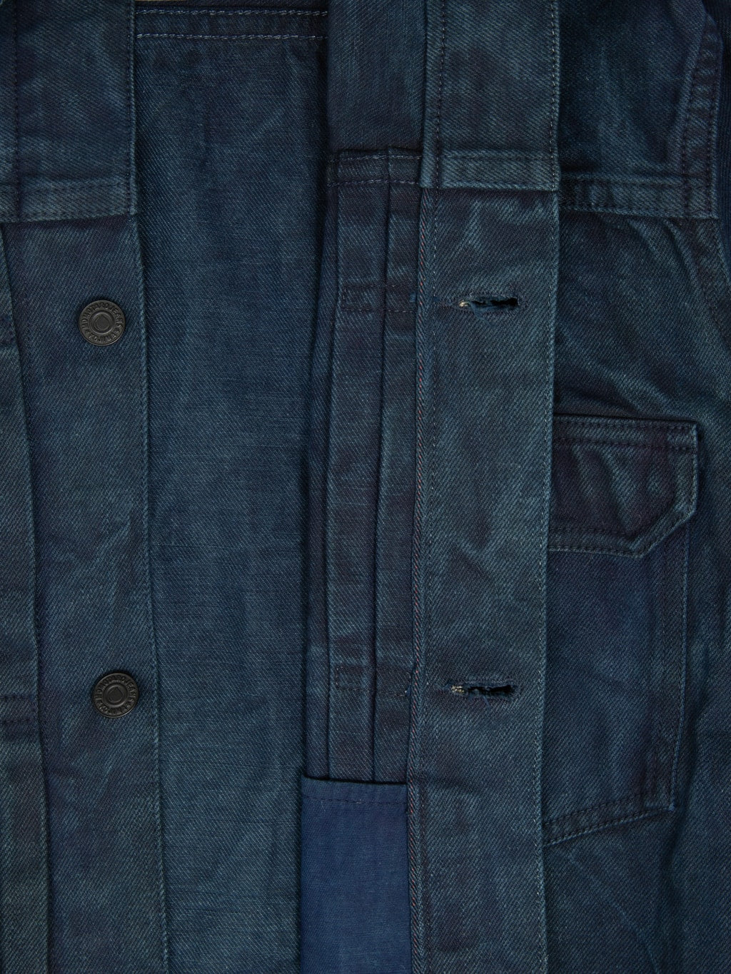 momotaro mud natural indigo dyed type 2 selvedge denim jacket piece dyed