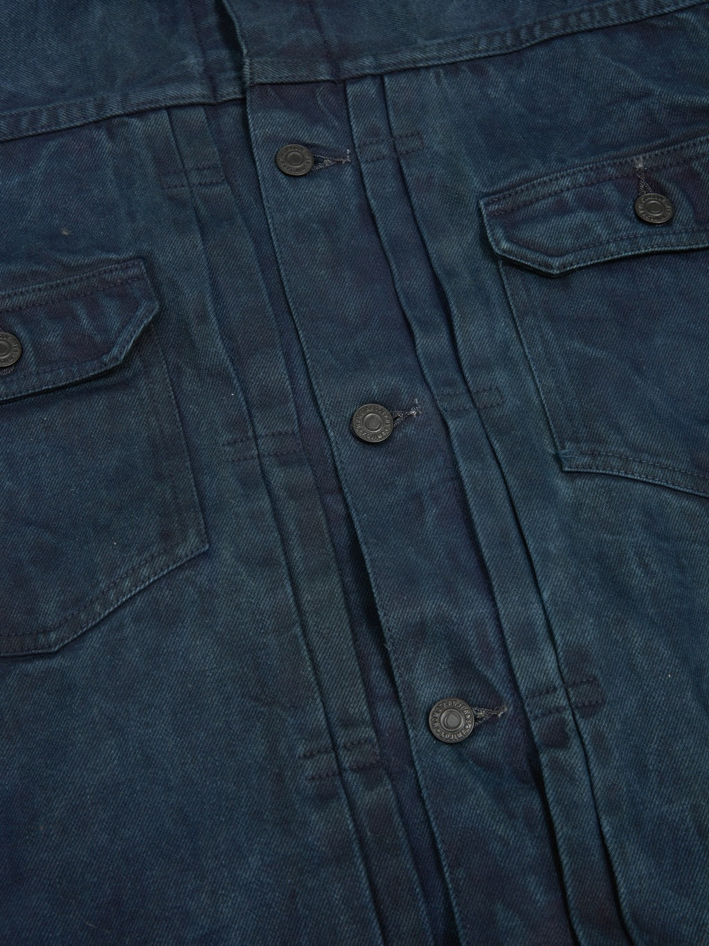 momotaro mud natural indigo dyed type 2 selvedge denim jacket buttons