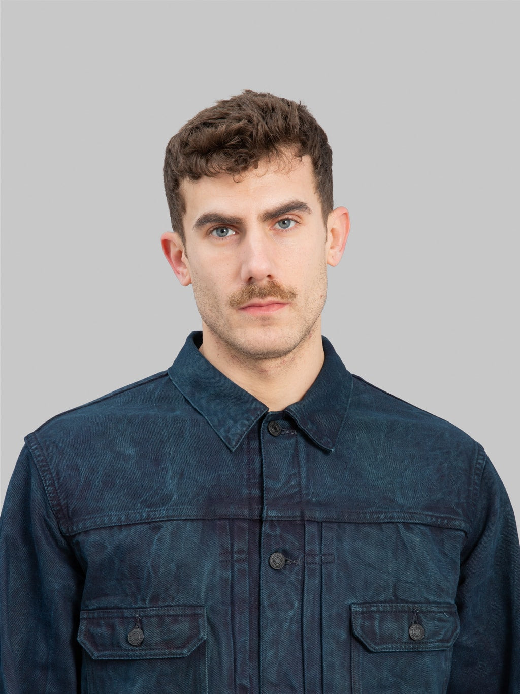 momotaro mxgj10024a mud natural indigo dyed type 2 selvedge denim jacket chest