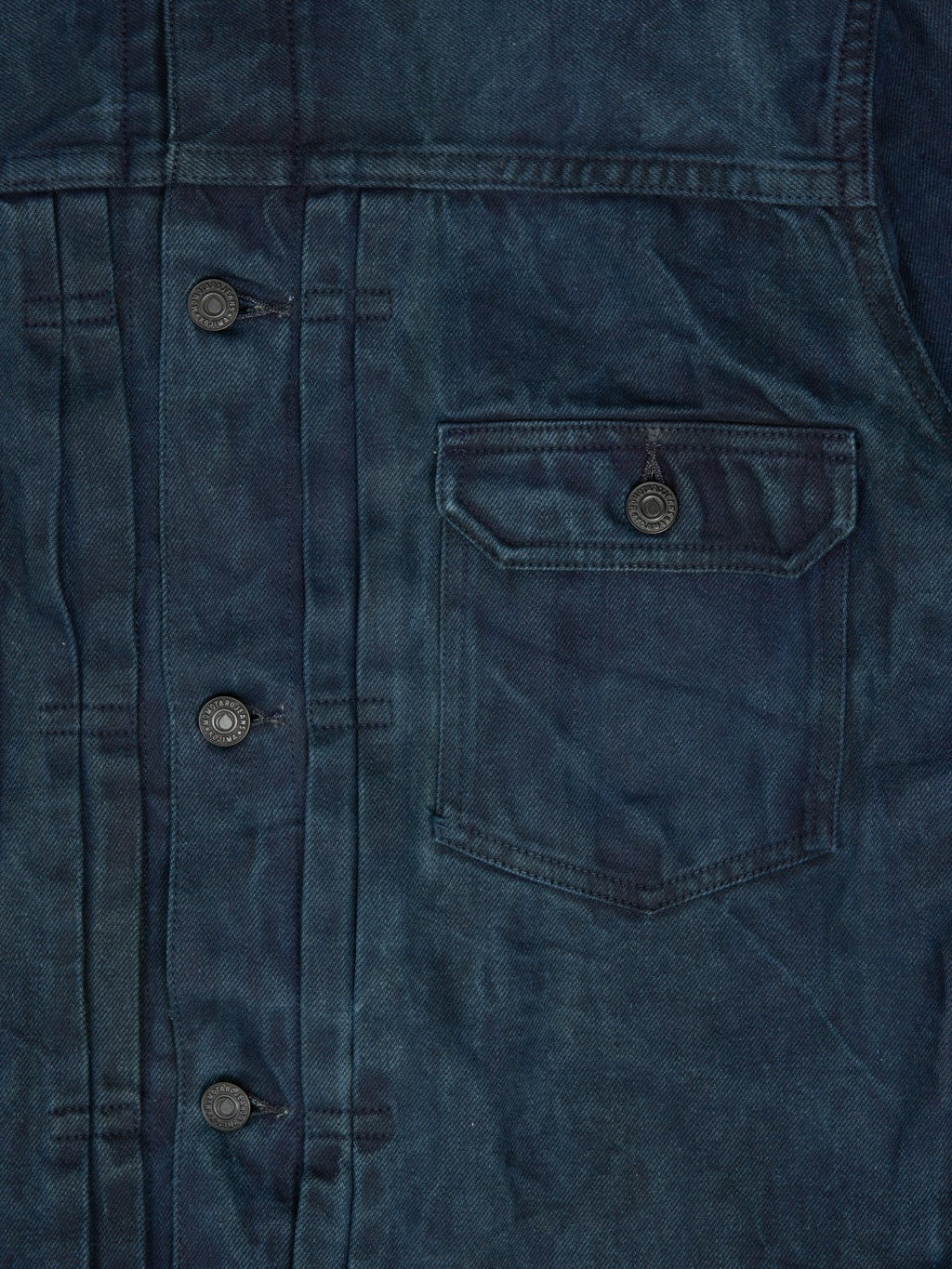 momotaro mud natural indigo dyed type 2 selvedge denim jacket pocket