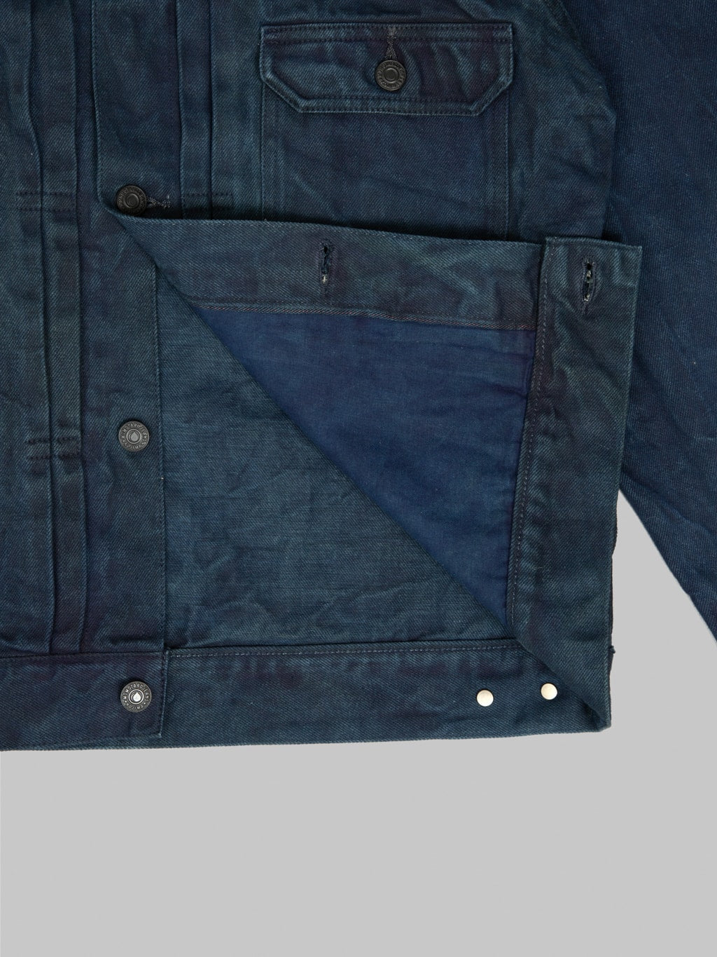 momotaro mud natural indigo dyed type 2 selvedge denim jacket indian