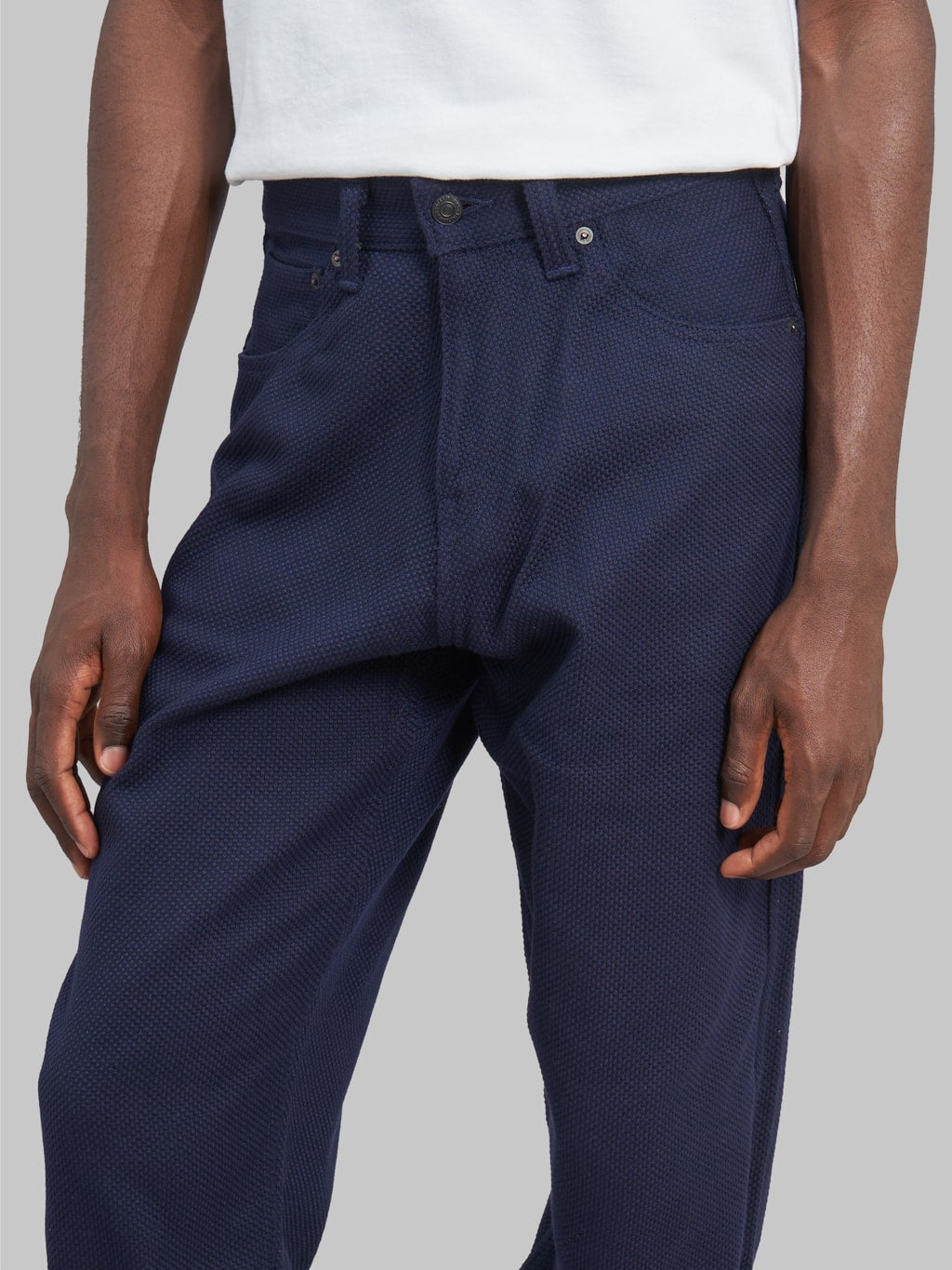 momotaro mxpt 1204 indigo sashiko wide tapered pants  inseam