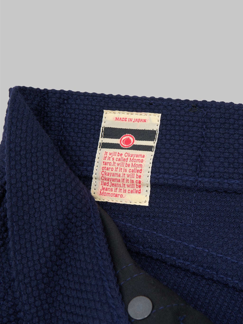 momotaro mxpt 1204 indigo sashiko wide tapered pants interior tag