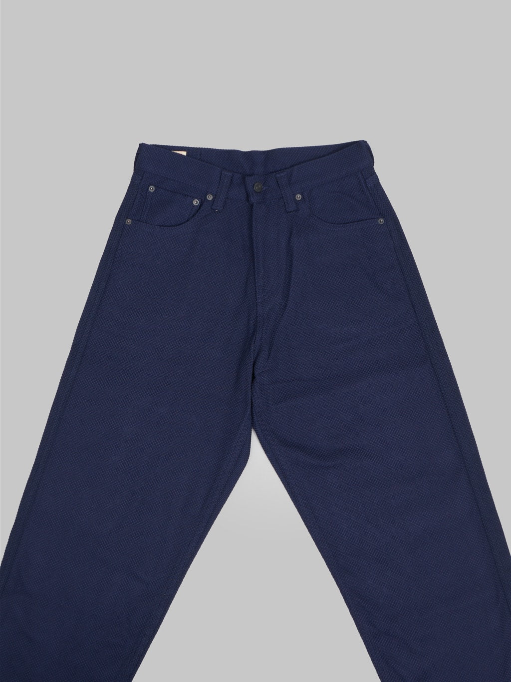 momotaro mxpt 1204 indigo sashiko wide tapered pants  waist